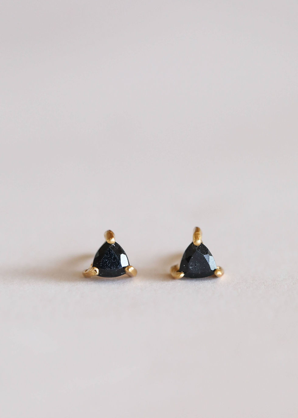 Thumbnail: Mini Energy Gem - Black Tourmaline - Gold Earrings