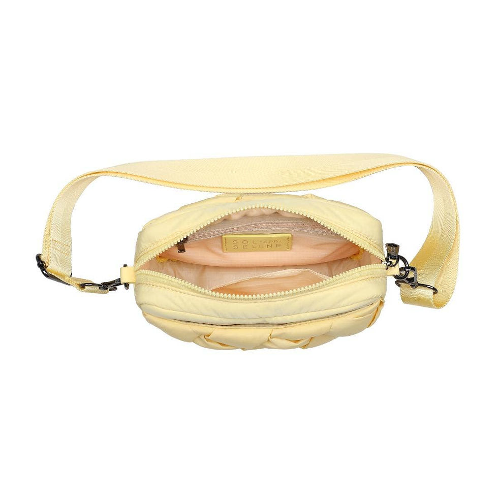 Thumbnail: Inspiration - Braided Woven Nylon Crossbody: Cream