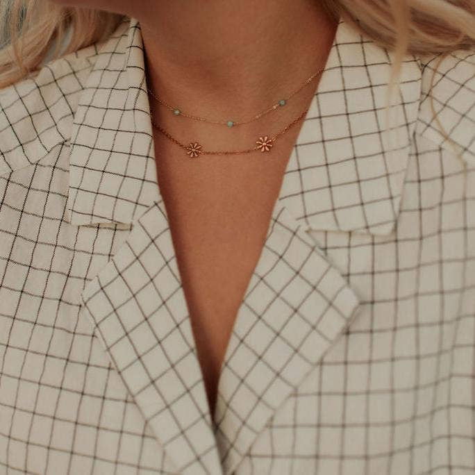 Thumbnail: Anna Floral Necklace: Gold