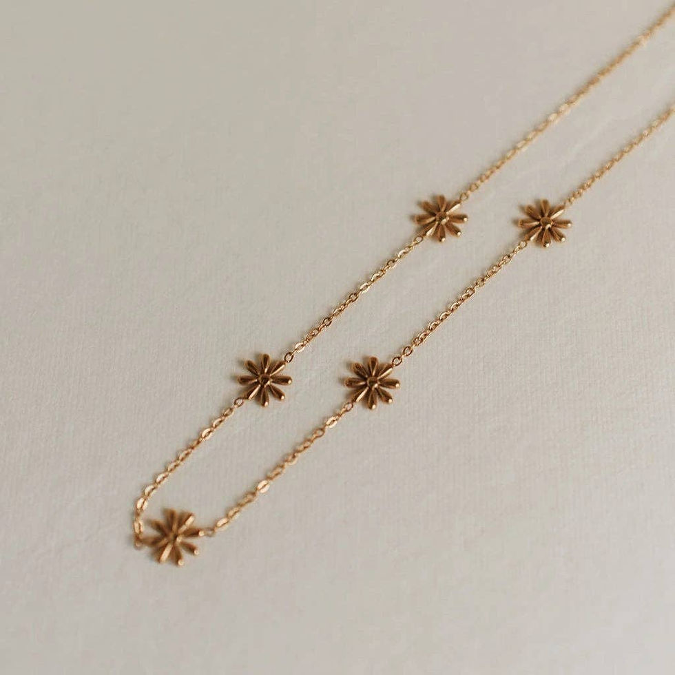 Thumbnail: Anna Floral Necklace: Gold
