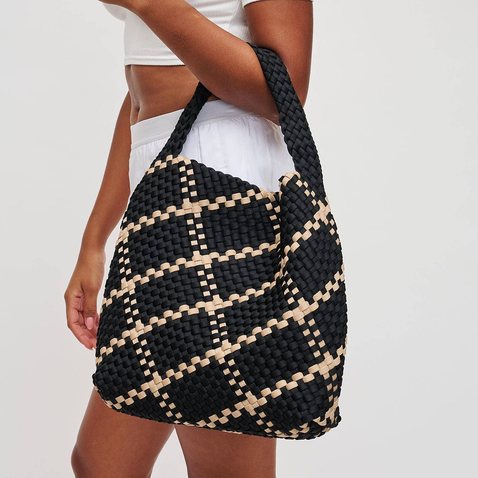 Thumbnail: Celestial Woven Neoprene Hobo: Black