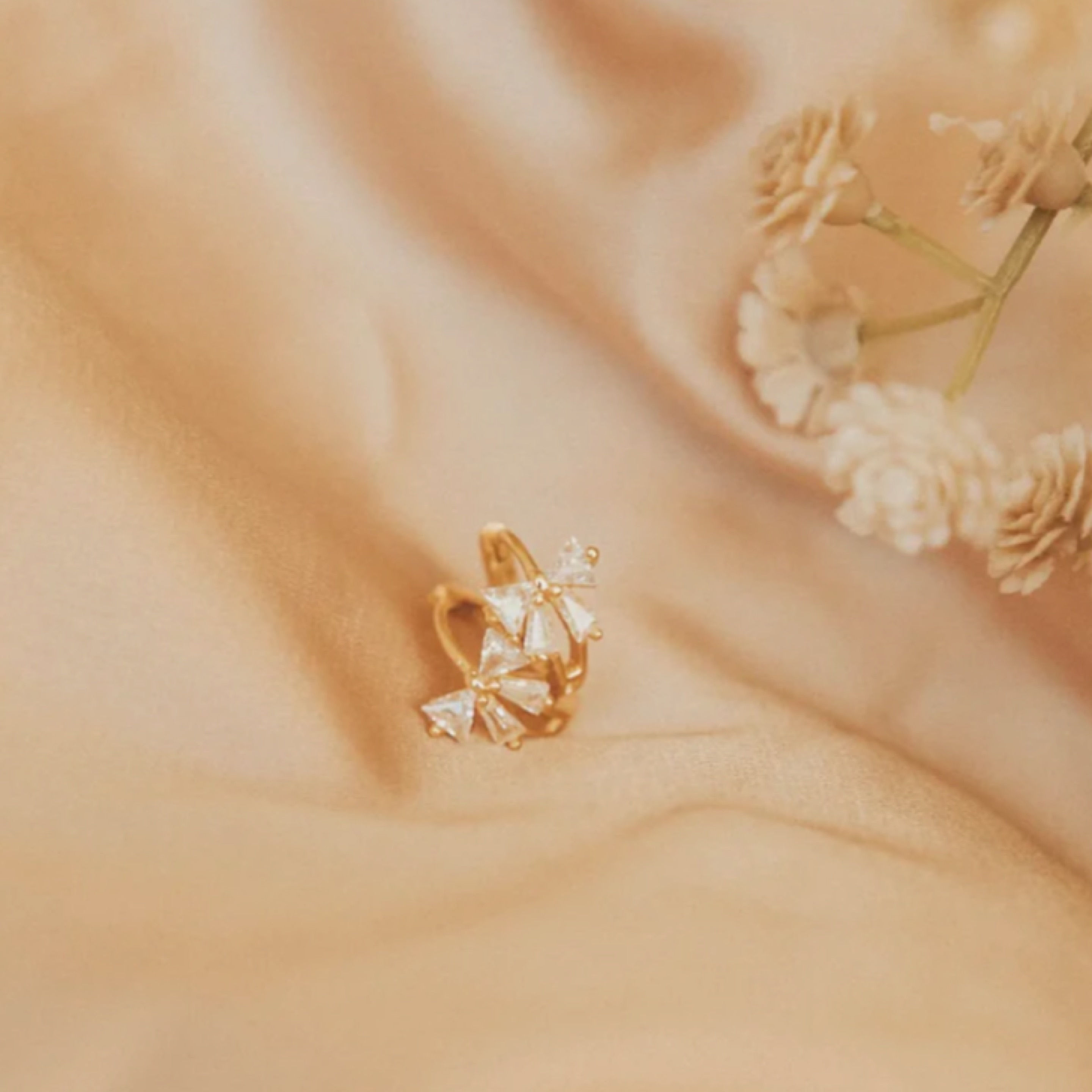 Lucy Diamond Bow Hoops