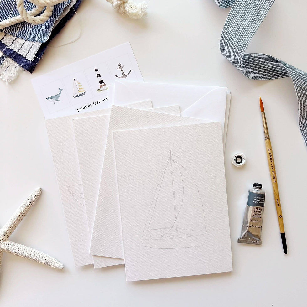 Thumbnail: Seaside paintable watercolor notecard set