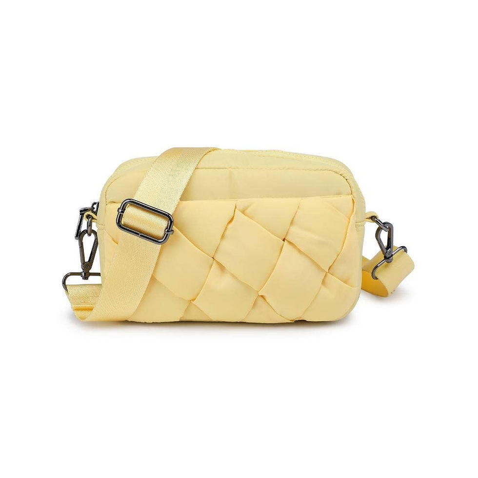 Thumbnail: Inspiration - Braided Woven Nylon Crossbody: Cream