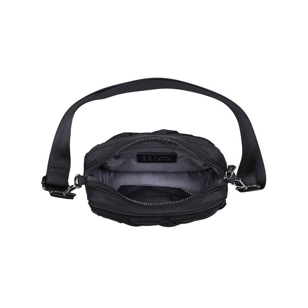 Thumbnail: Inspiration - Braided Woven Nylon Crossbody: Cream