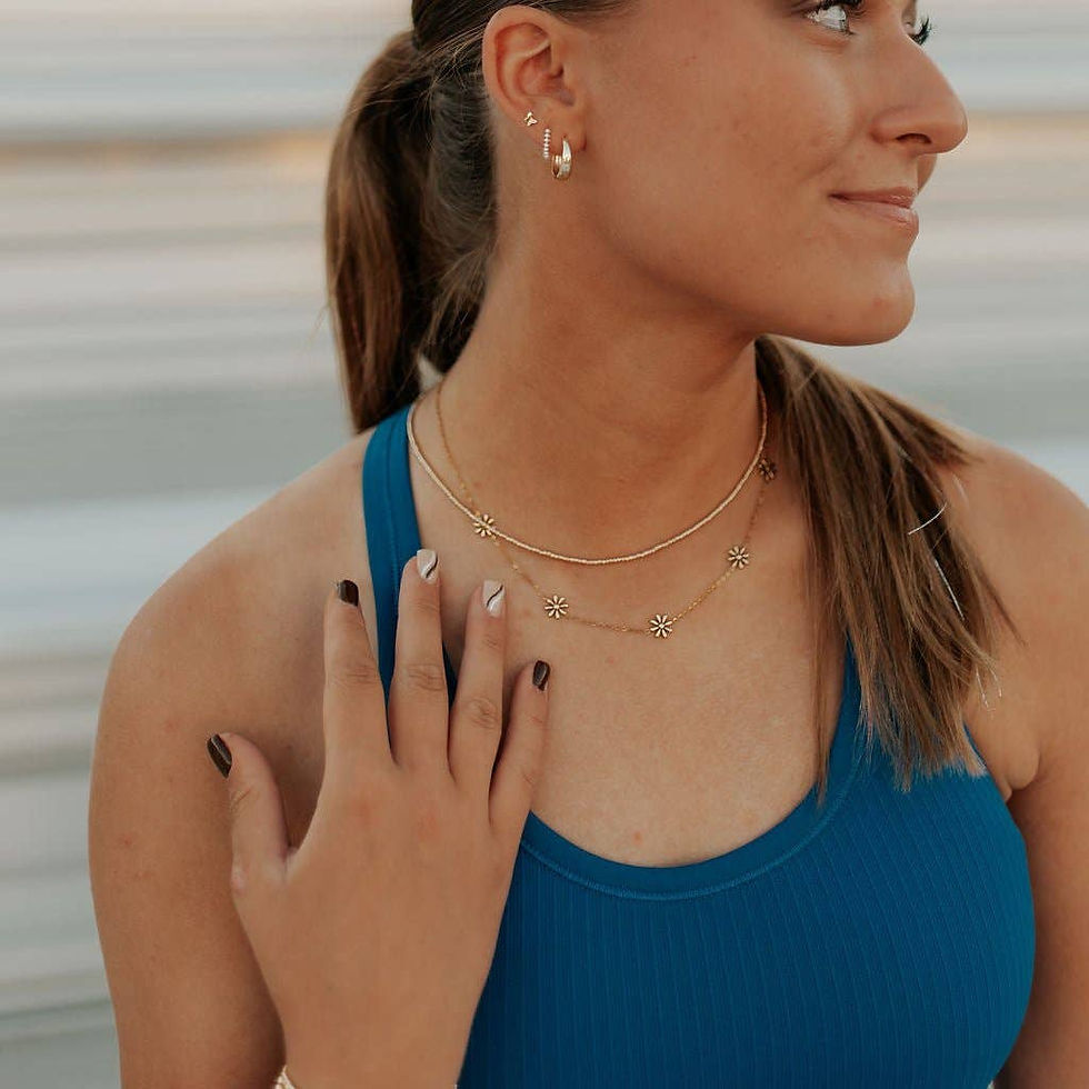 Thumbnail: Anna Floral Necklace: Gold