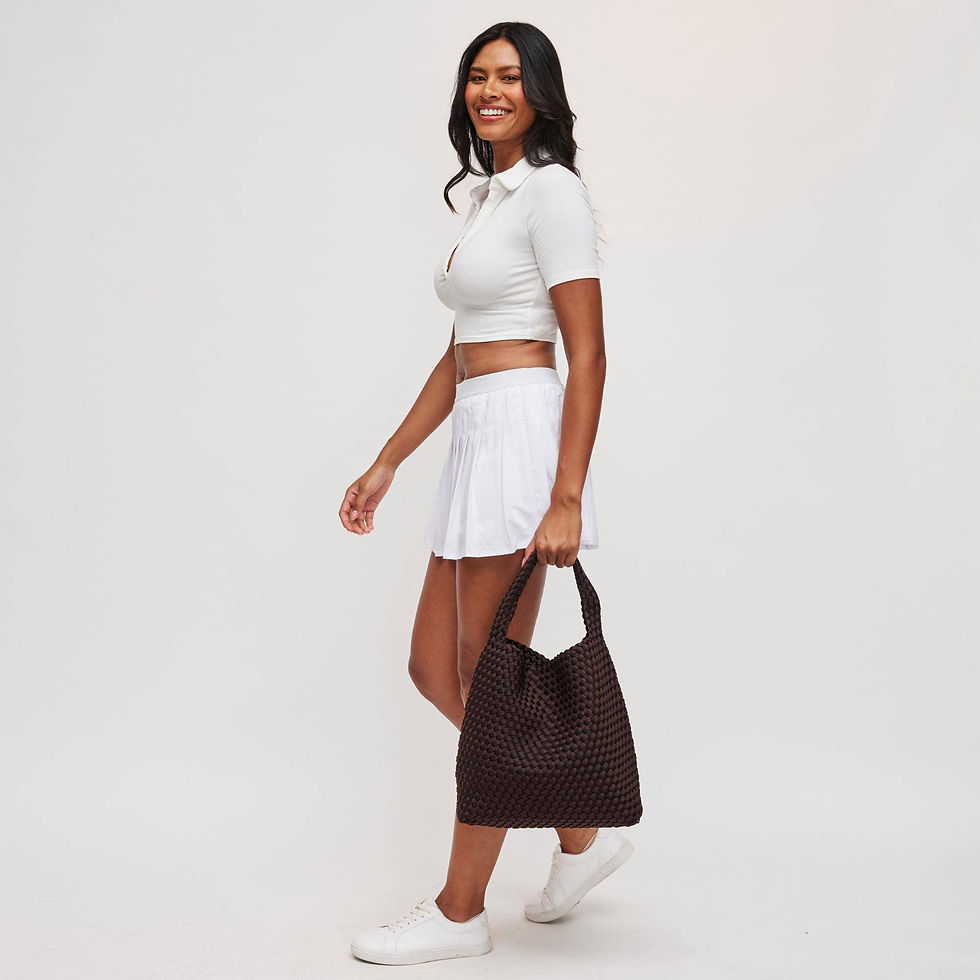Thumbnail: Celestial Woven Neoprene Hobo: Black