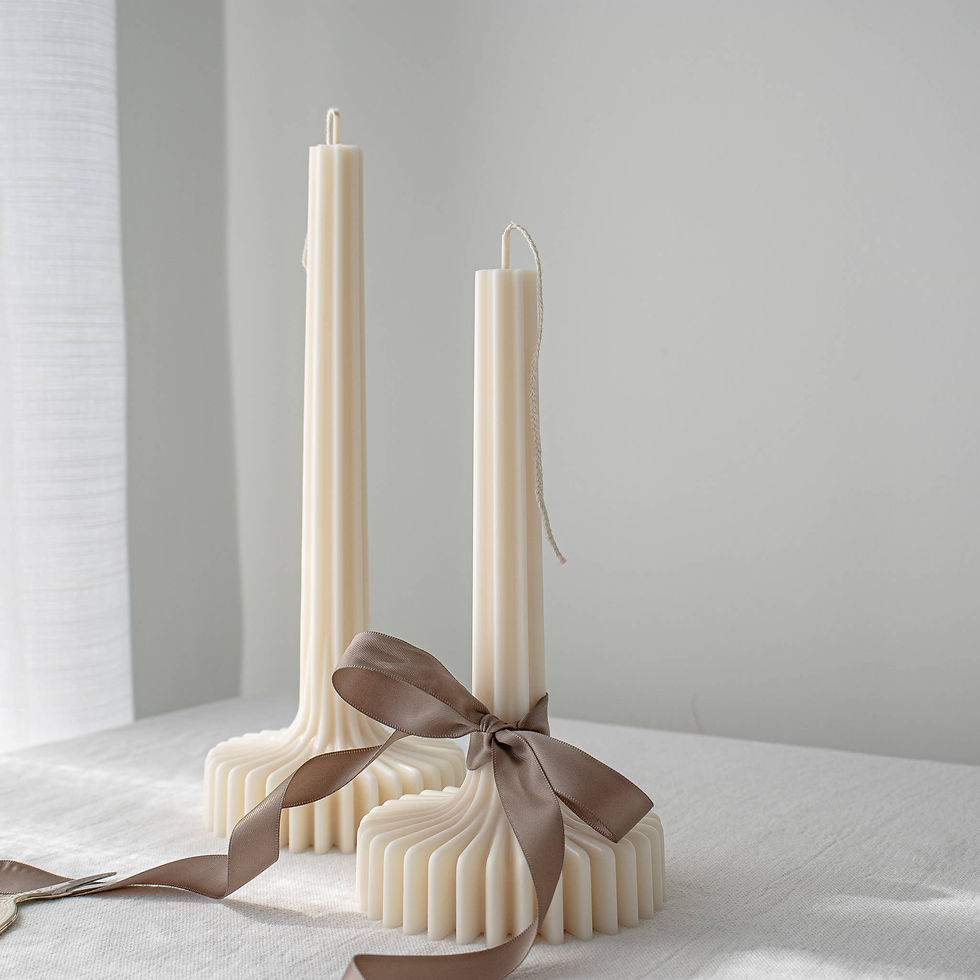 Thumbnail: Grooved Pillar Candles | Decorative Vase Pillar Soy Candles