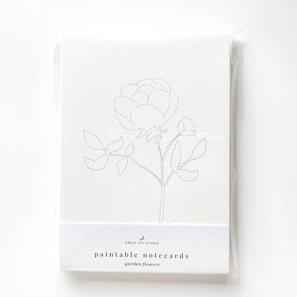 Thumbnail: Garden flowers paintable watercolor notecard set