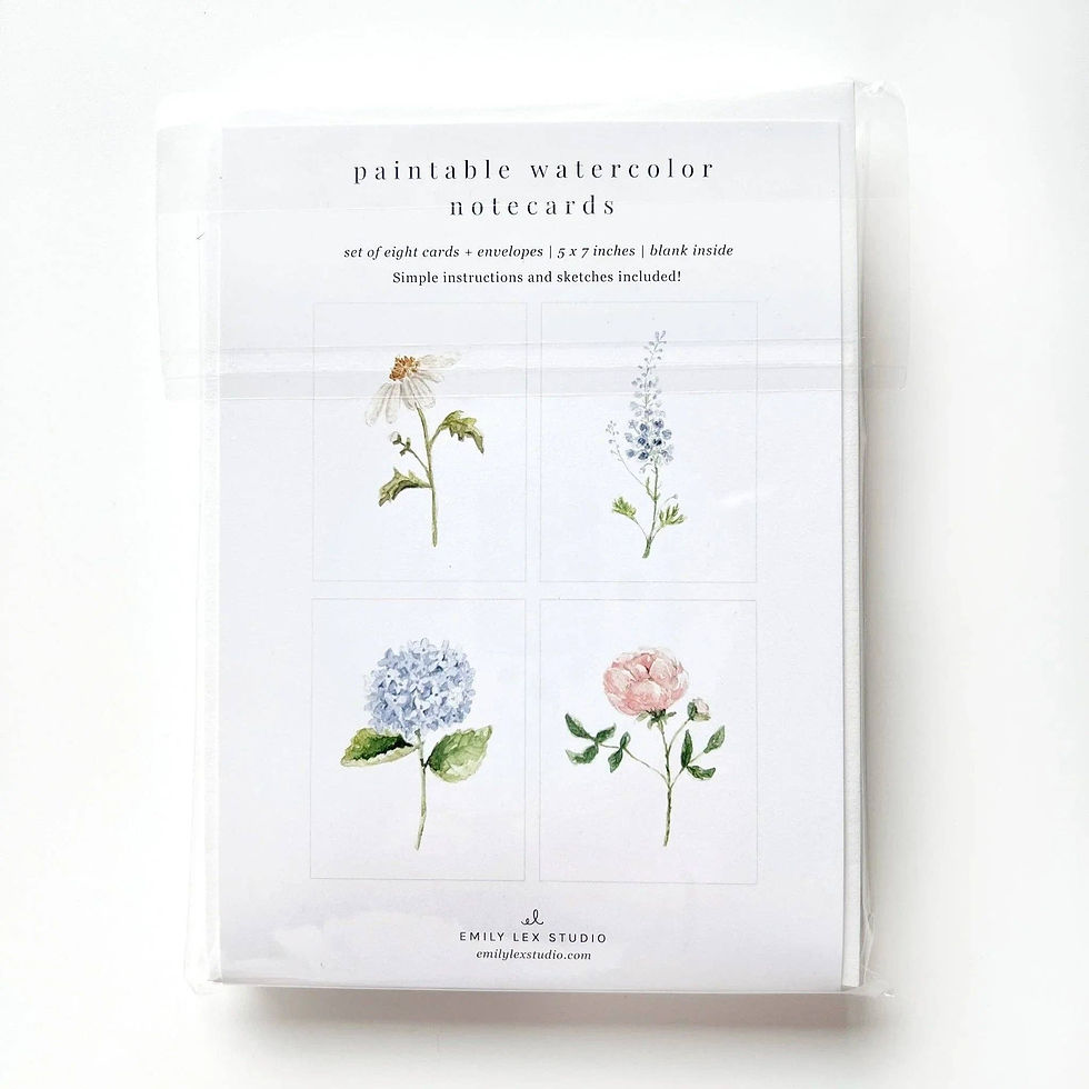 Thumbnail: Garden flowers paintable watercolor notecard set