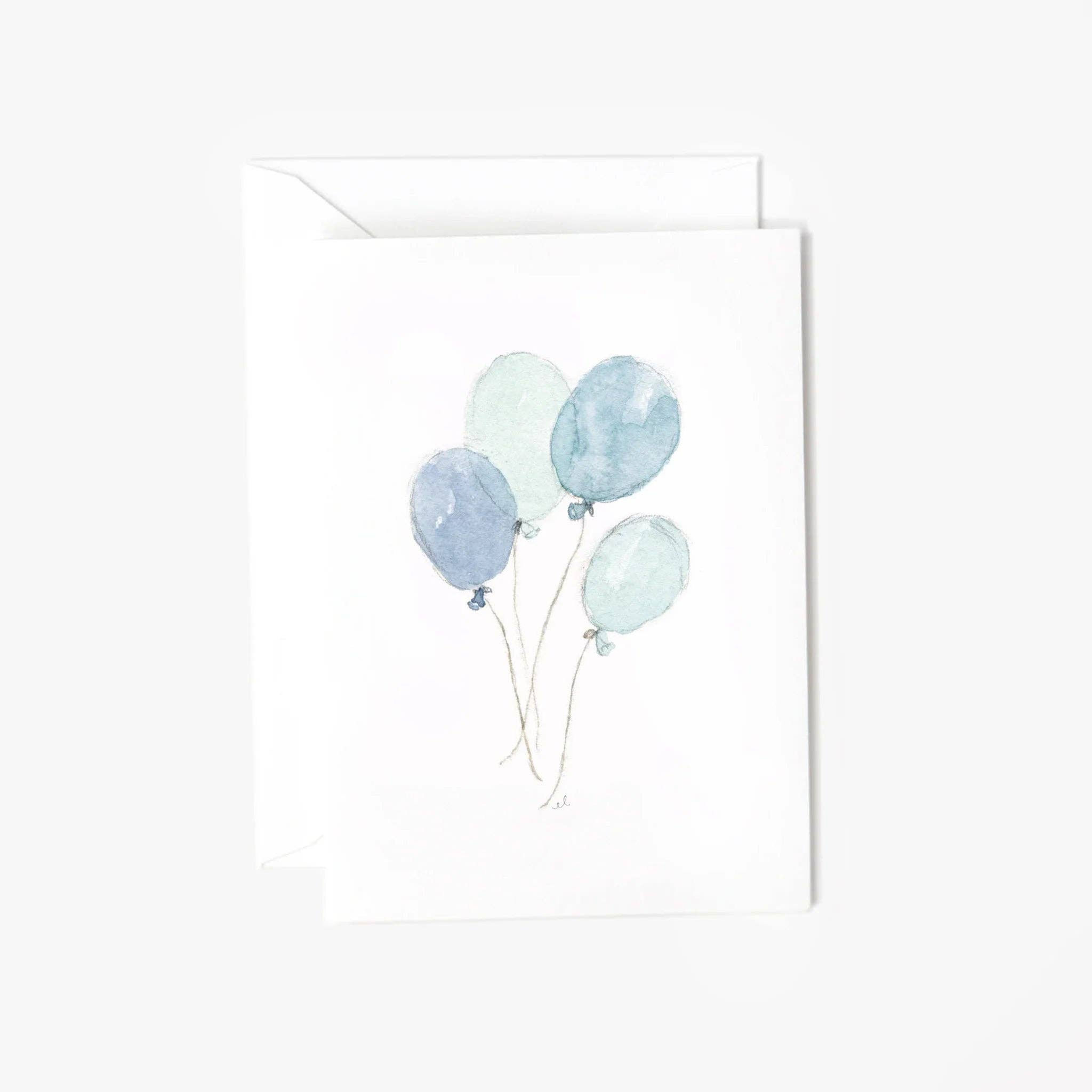Blue balloons mini enclosure notecard