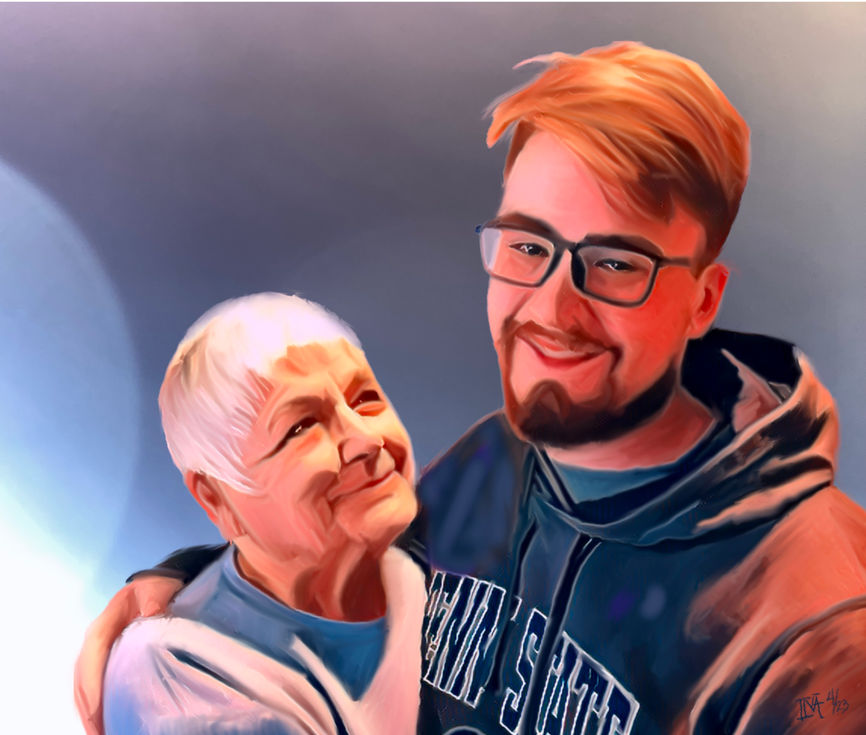 Custom portrait, Gift for grandma, gift for grandpa, custom painting, original artwork portrait, custom portrait painting gift