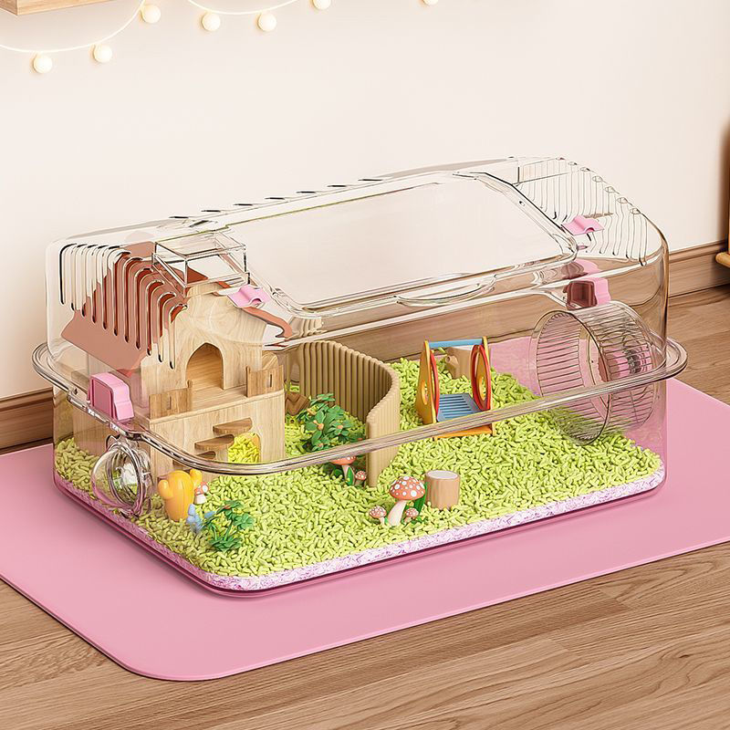Hamster Cages Small Rodent Habitat Indoor Transparent Small Animal Hut Detachabl