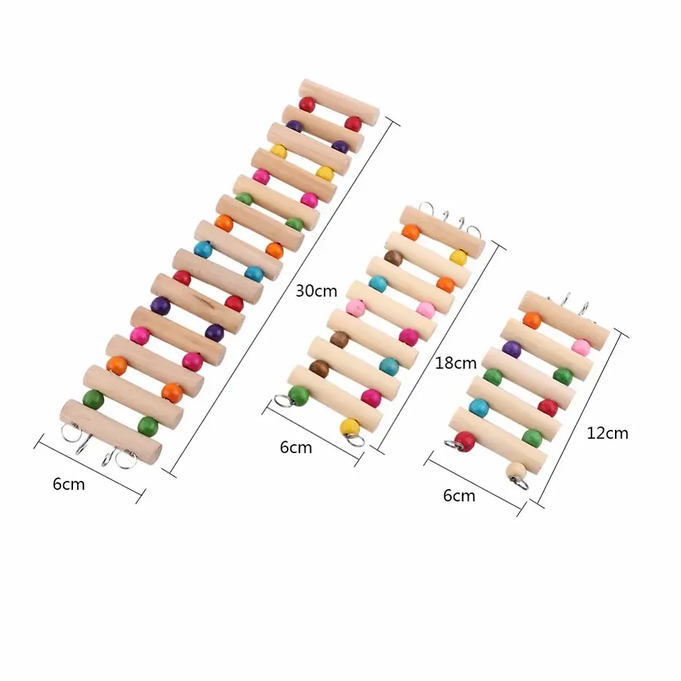 Miniatura: Wooden Hamster Climbing Stairs Parrot Hamster Play Toys Guinea Pig Chinchilla Se