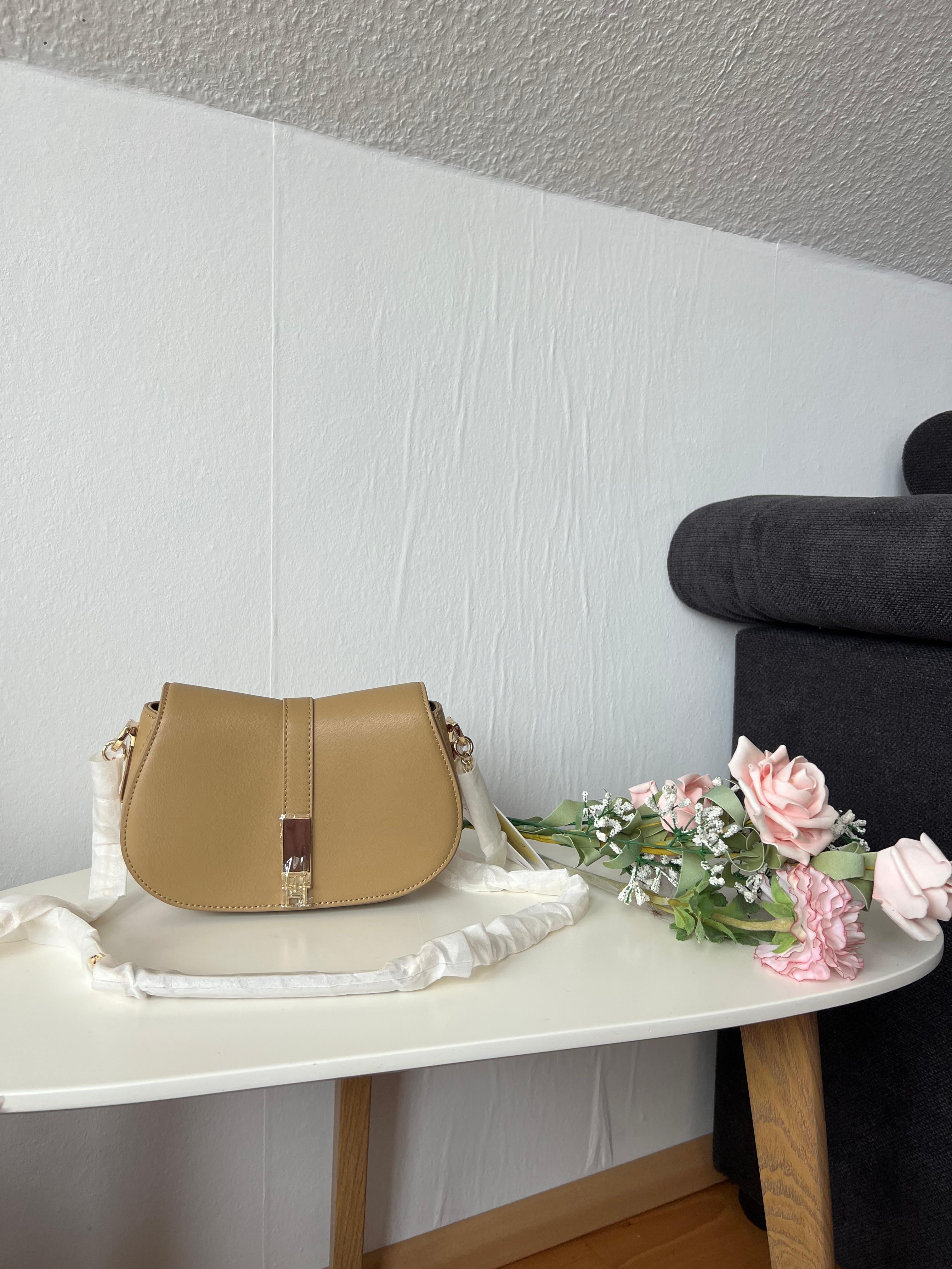 Charles & Keith Camel Saddle Crossbody Bag