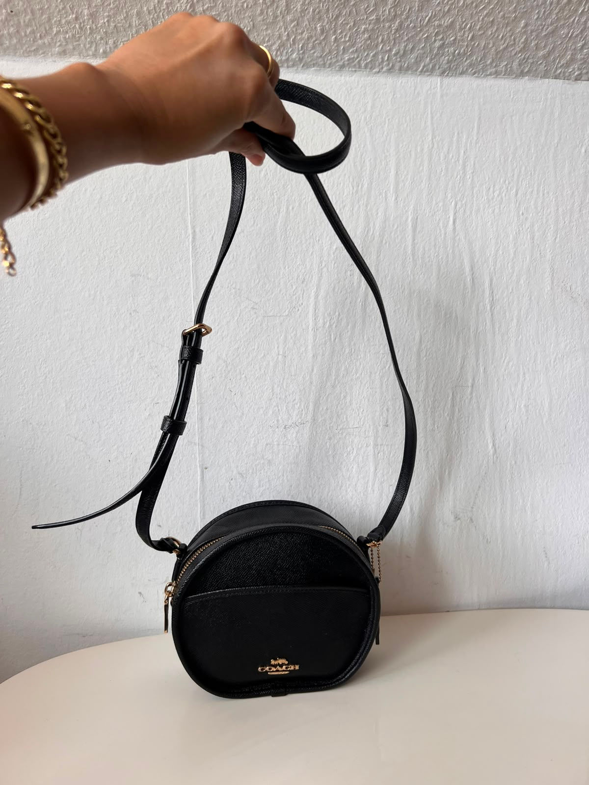 COACH Black Round Crossbody Bag