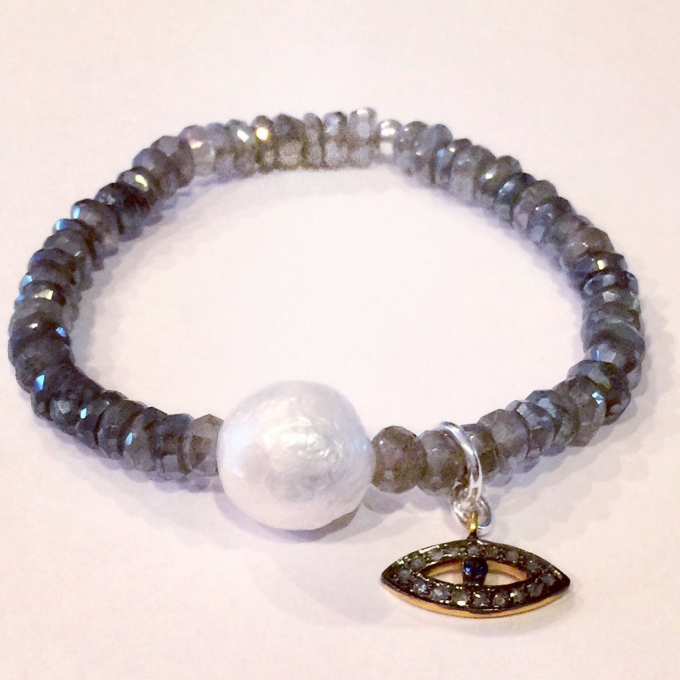 Pave Diamond Evil Eye Bracelet