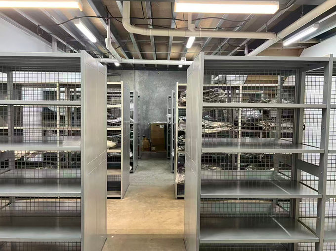 Secure parts storage racks in the BYD Caroline Springs workshop