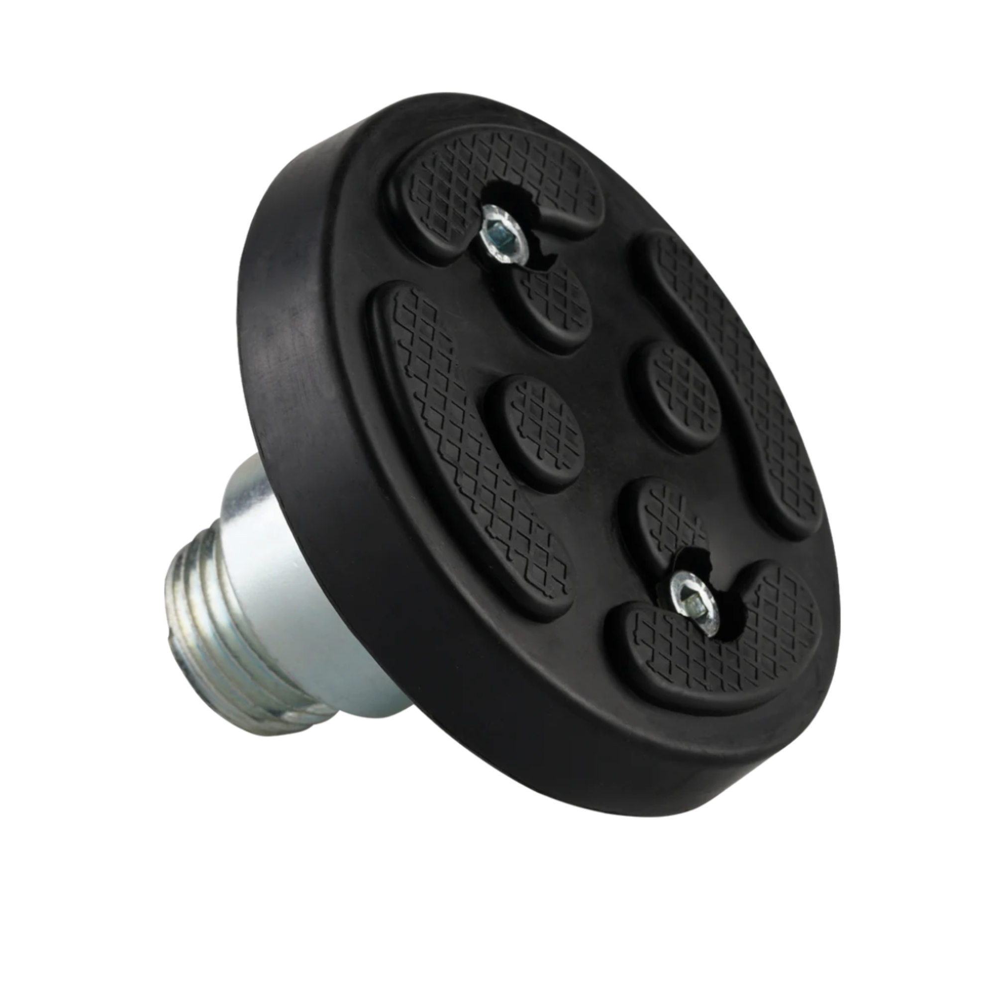 Replacement rubber pad for compatible two-post hoist lifting arms.