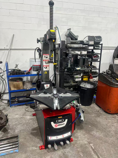 Tyre changing machine in the Sydney Padstow service workshop