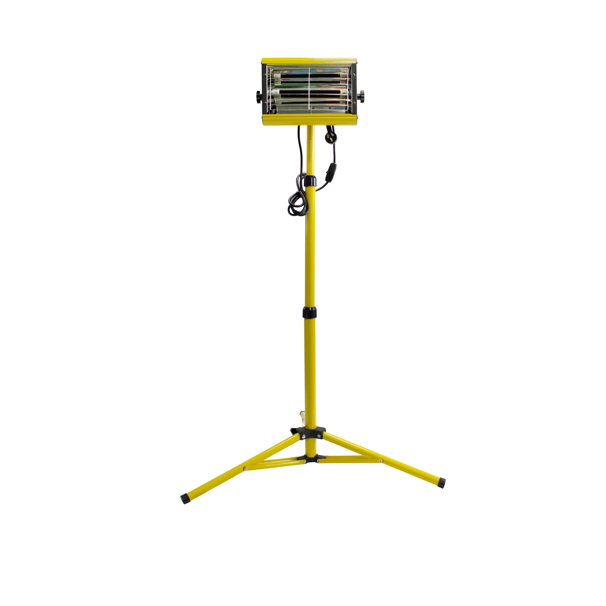 Handheld infrared paint curing lamp with stand for more stable localised paint drying work.