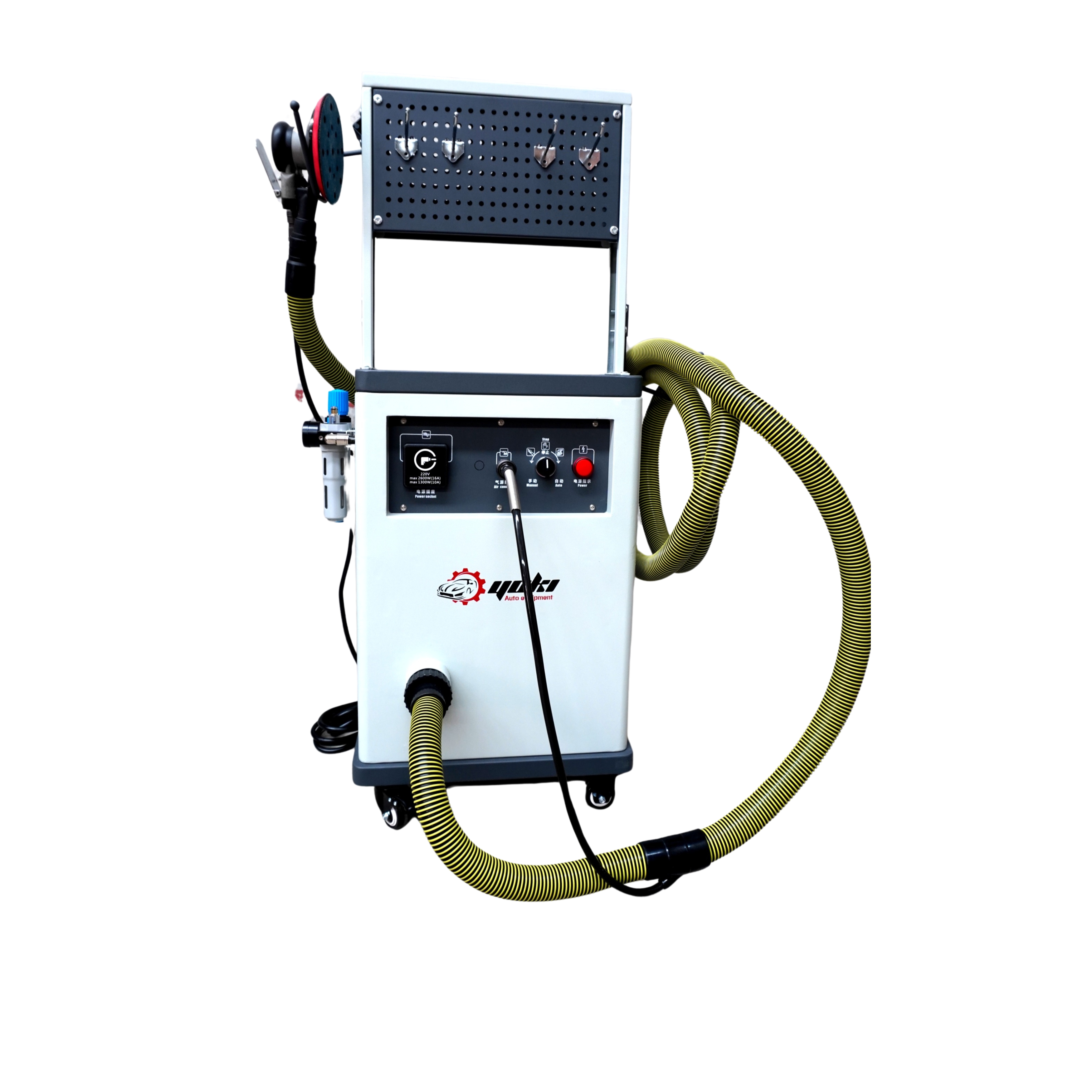Dust-free sanding vacuum for cleaner body shop sanding and paint preparation work.