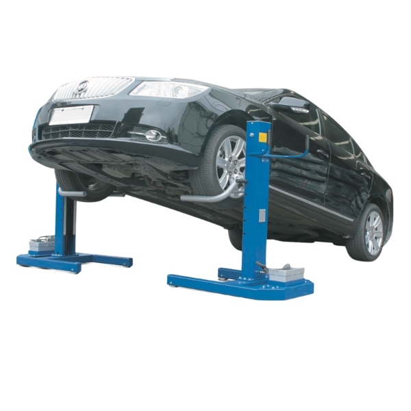 Mobile side lifter for flexible vehicle lifting and workshop support applications.