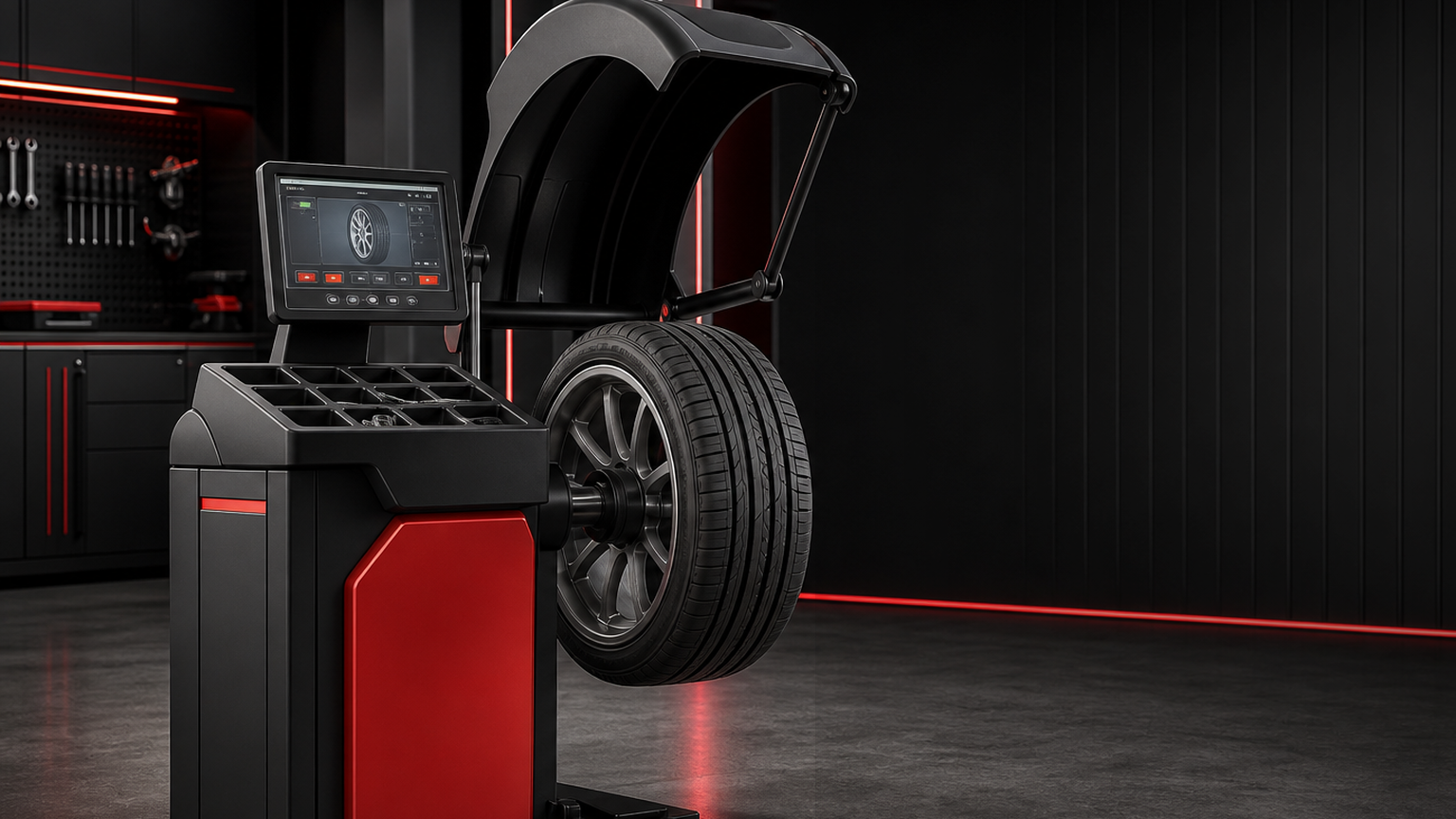 Professional wheel balancing equipment for tyre shops, workshops and automotive service centres.