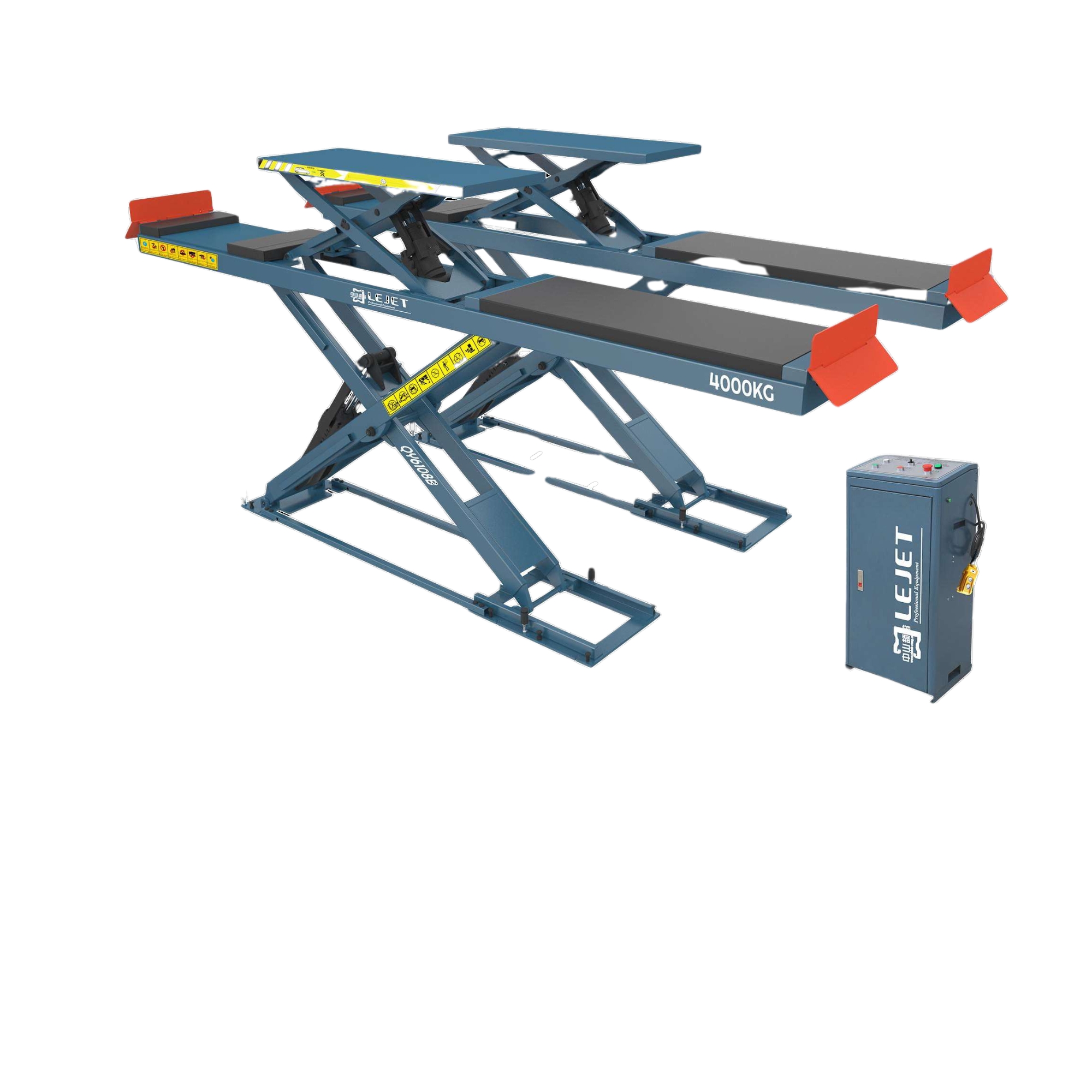 4T wheel alignment scissor lift for alignment bays, service workshops and professional underbody access.