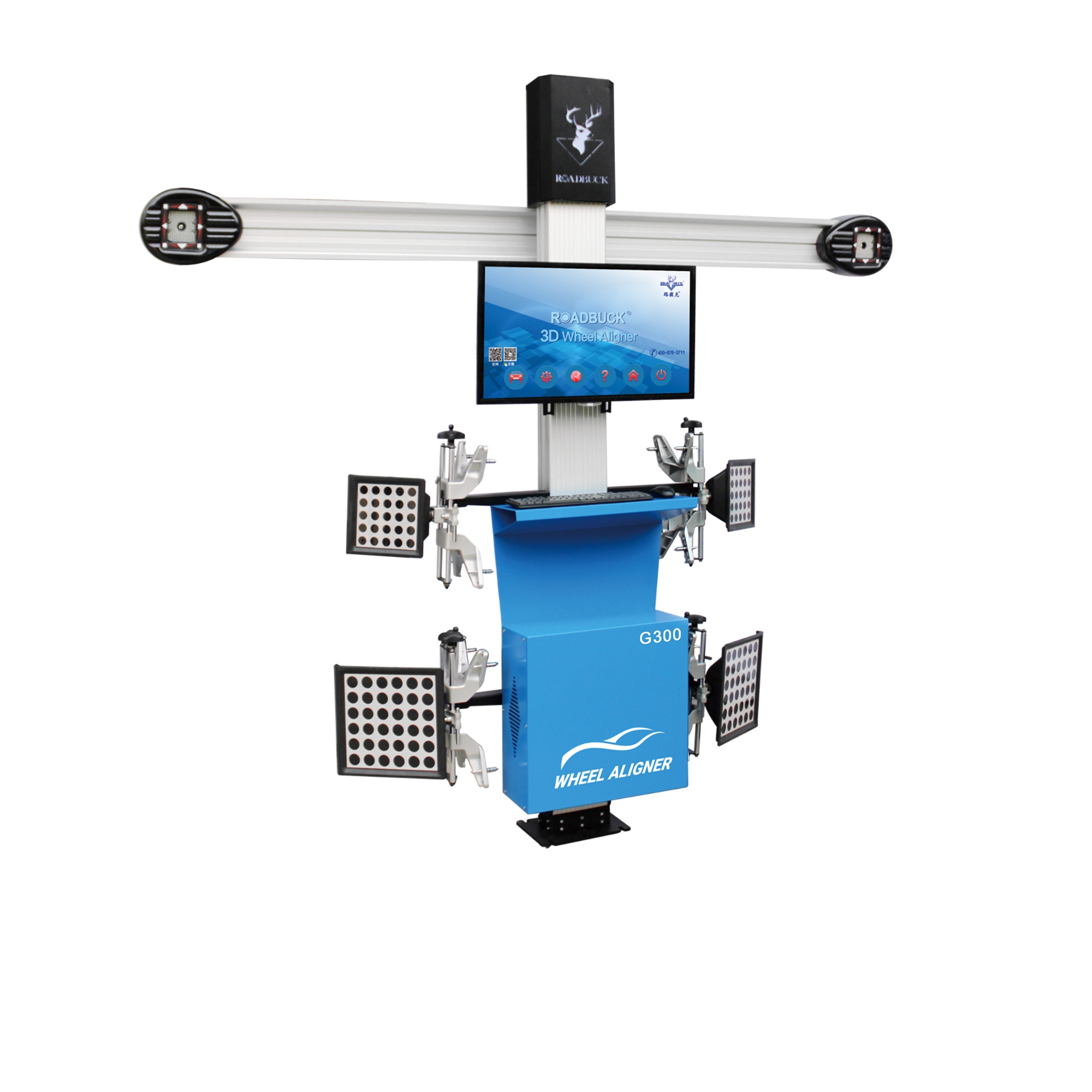 Manual 3D wheel alignment system for professional alignment bays and workshop service use.