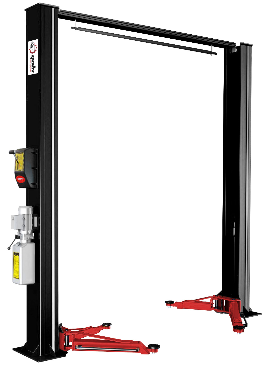 4T clear-floor two-post hoist designed for professional workshops, offering open under-vehicle access, strong lifting performance and reliable safety locking for cars, SUVs and light commercial vehicles.