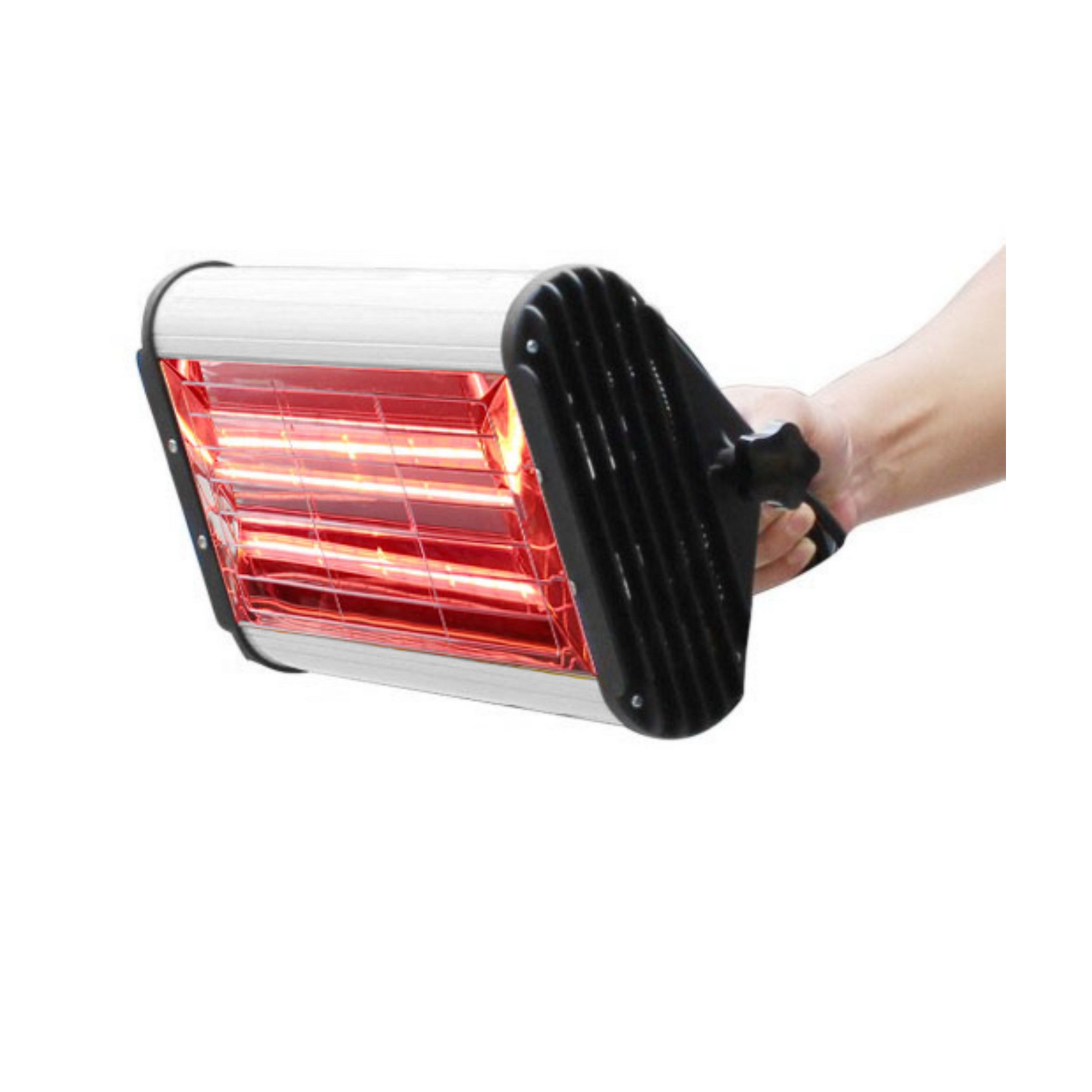 Handheld infrared paint curing lamp for localised paint drying, spot repairs and body shop refinishing work.