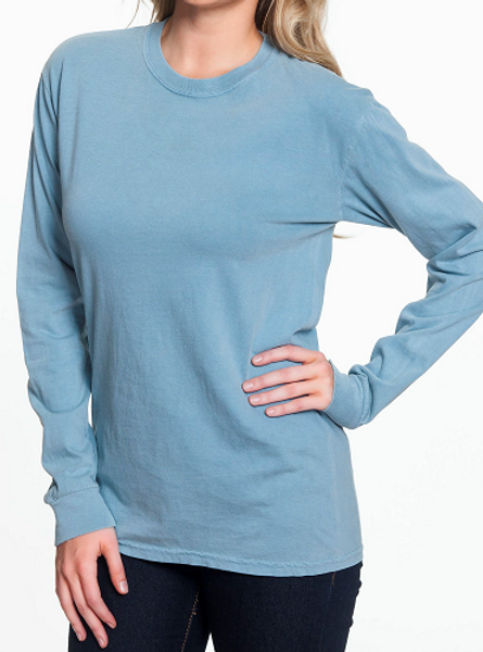 Comfort Colors Unisex Adult Long Sleeve Tee Ice Blue