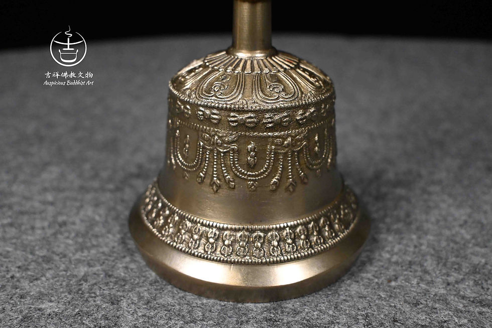 縮圖：Handmade Premium Gilded Tibetan Bell and Vajra Ritual Item
