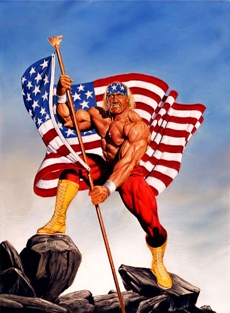 Hulk Hogan waves Old Glory proudly.