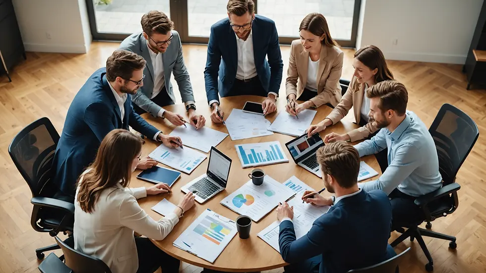 Image of a collaborative team working together