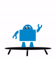 Robot jumping on trampoline