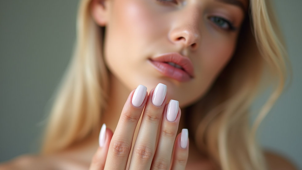 Close-up view of clean, manicured nails