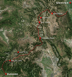 Colorado Trail Entire Map with towns and trail