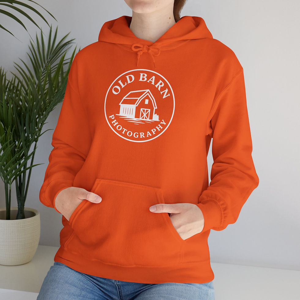 Thumbnail: Old Barn Photography White Print Hooded Sweatshirt