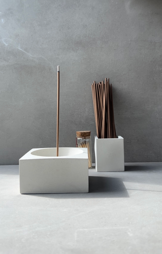MONOLITH Concrete Incense Holder Square Concrete Incense
