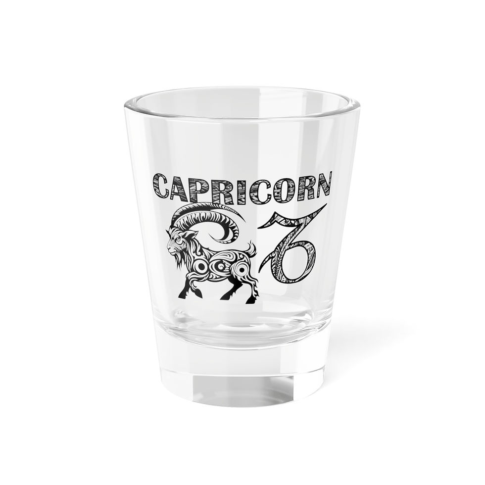 Capricorn Tattoo Shot Glass | Astrology Style