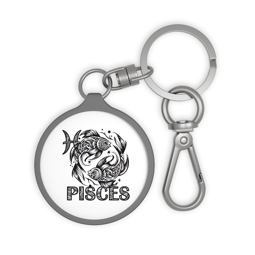 Pisces Tattoo Keyring Tag | Astrology Style