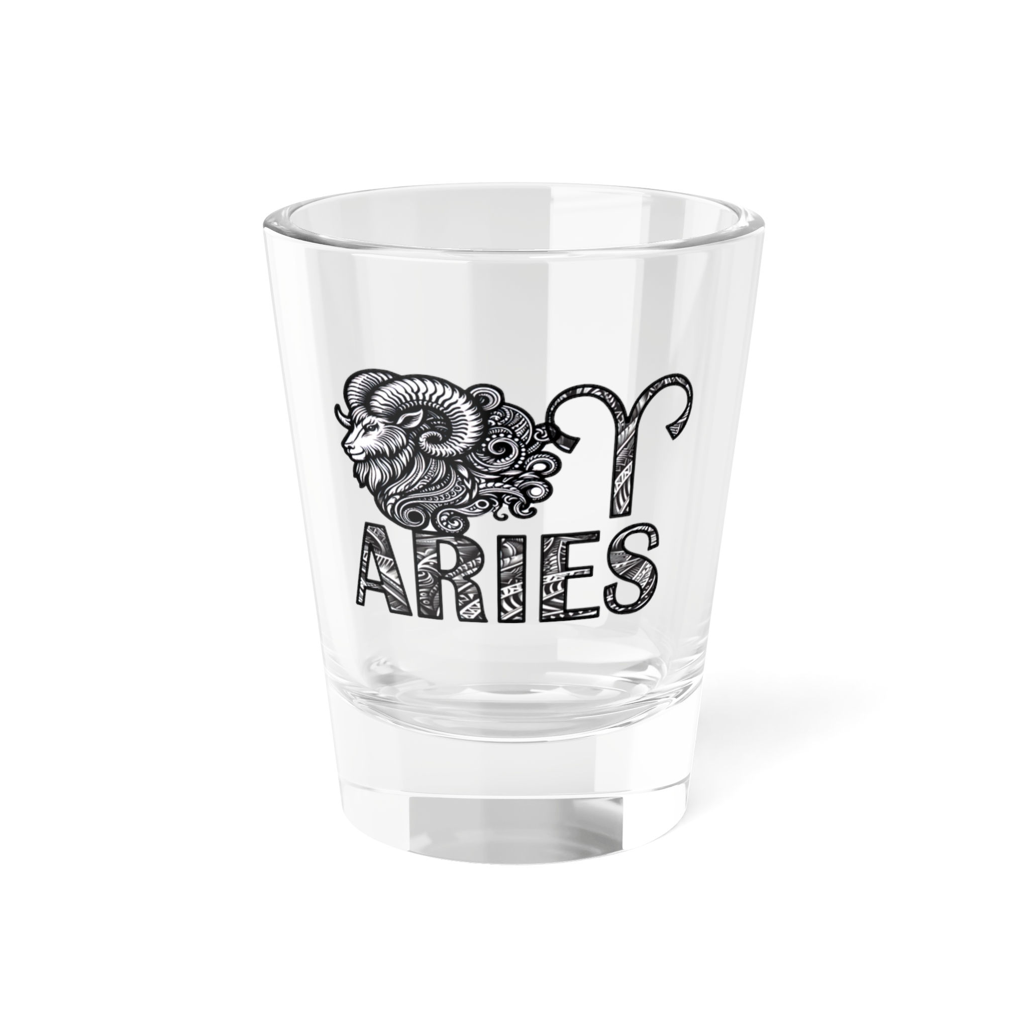 Aries Tattoo Shot Glass | Astrology Style