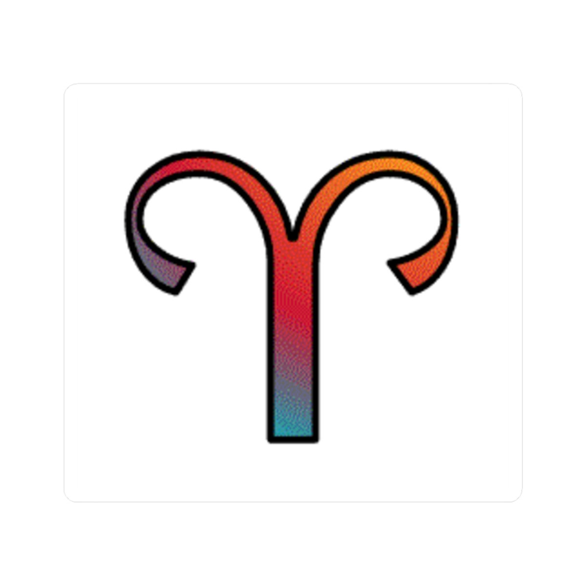 Aries Swirl Symbol Sticker | Astrology Style