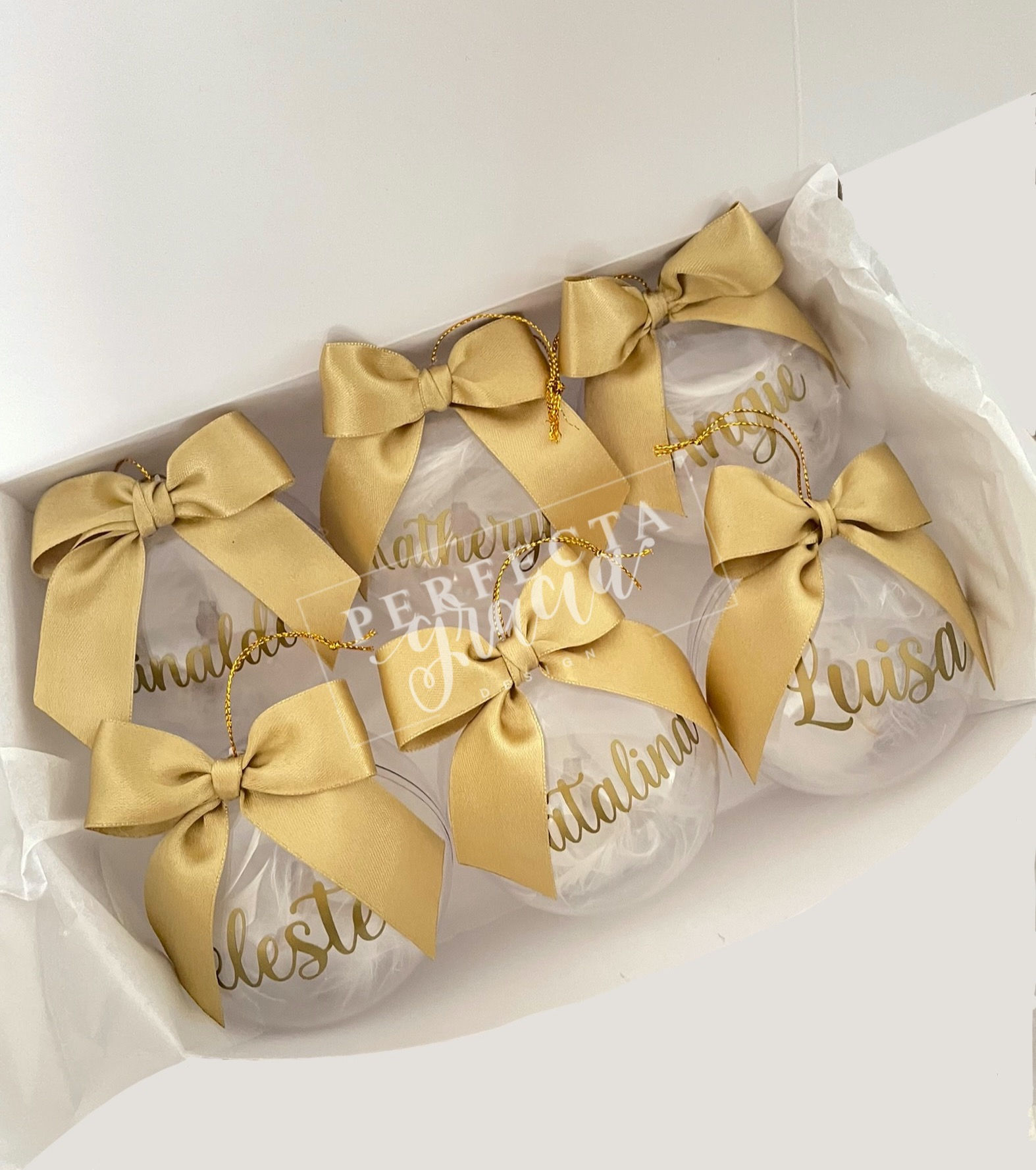 CAJA BOLAS DE NAVIDAD X6 PLUMAS
