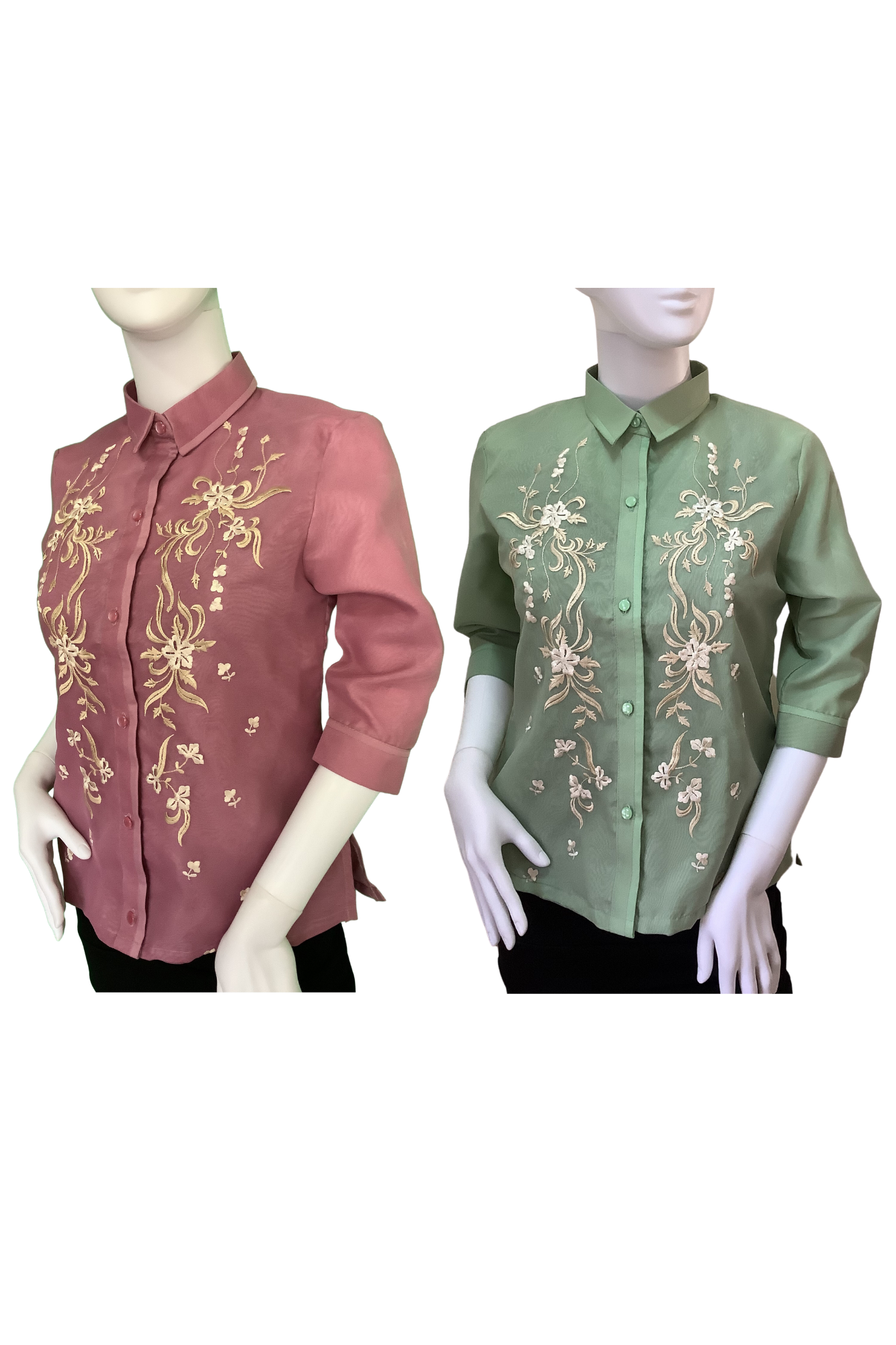 Kilig Ladies Barong (Old Rose or Sage Green)