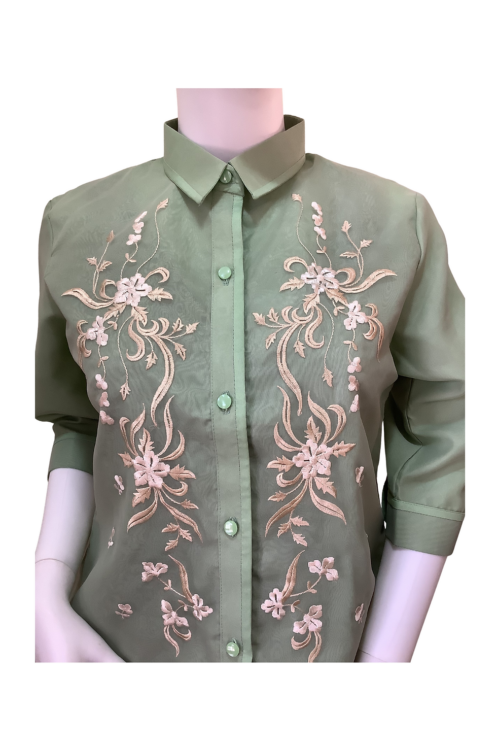 Thumbnail: Kilig Ladies Barong (Old Rose or Sage Green)