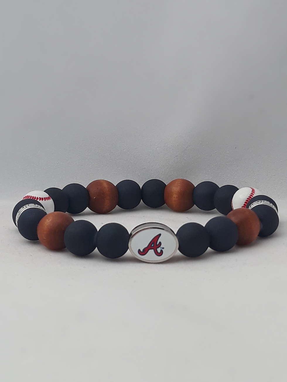 Thumbnail: Men Custom Made Sport MLB Atlanta Braves Team Beaded Bracelet