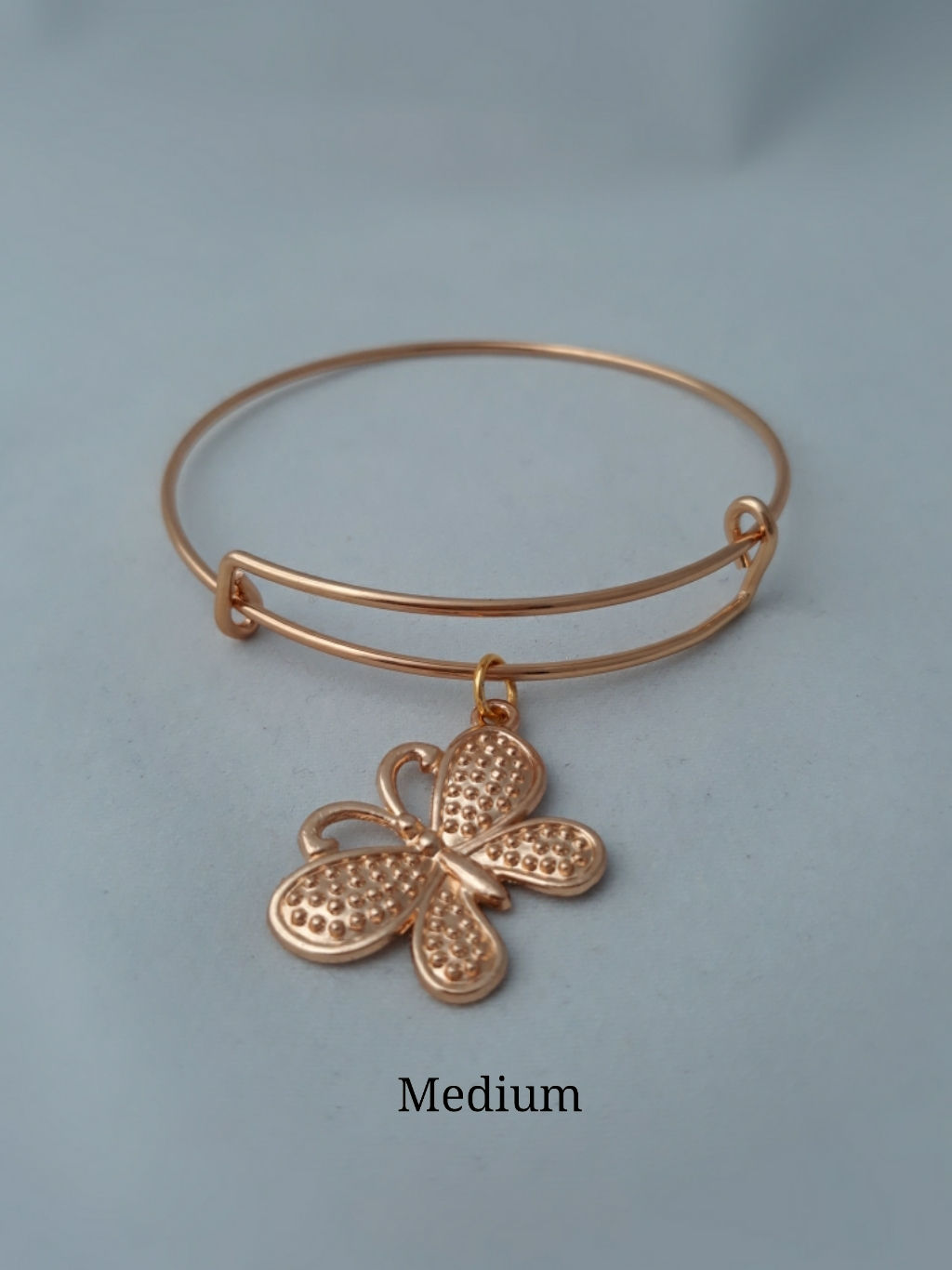 Gold Bangle With Gold Butterfly Charm
